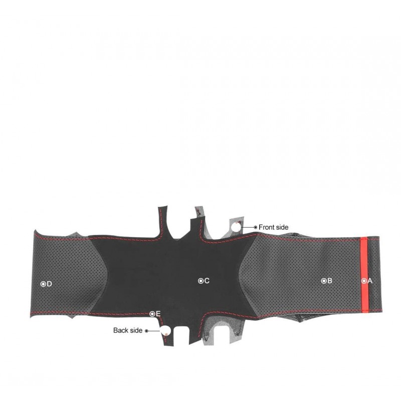 Loncky Custom Fit Black Genuine Leather Suede Car Steering Wheel Cover